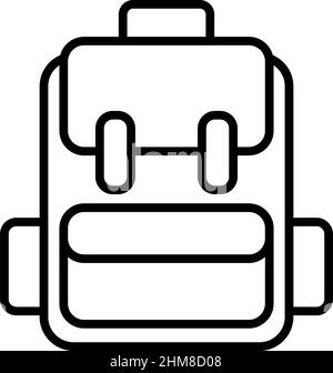 Icône de ligne de sac à dos sur fond blanc, illustration vectorielle Illustration de Vecteur