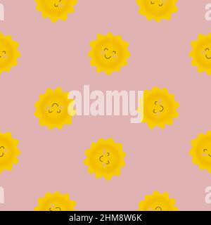 Imprimé enfants mignon, motif enfants sans couture, ornement en tissu dessiné à la main, arrière-plan textile pour bébé, ornement sans couture mignon, motif enfants, kawaii Banque D'Images