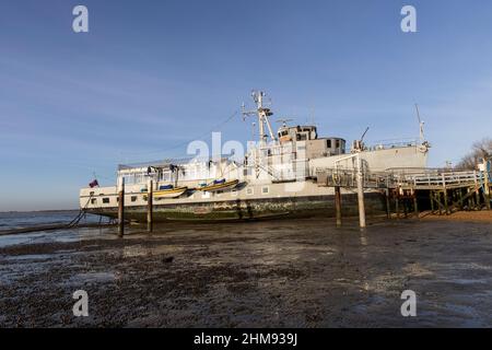 Leigh-on-Sea situé sur le côté nord de l'estuaire de la Tamise, Essex, Angleterre, Royaume-Uni Banque D'Images