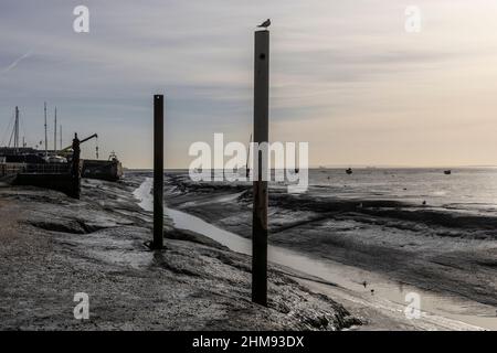 Leigh-on-Sea situé sur le côté nord de l'estuaire de la Tamise, Essex, Angleterre, Royaume-Uni Banque D'Images