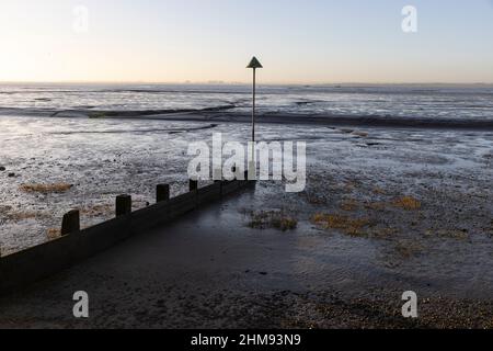 Leigh-on-Sea situé sur le côté nord de l'estuaire de la Tamise, Essex, Angleterre, Royaume-Uni Banque D'Images
