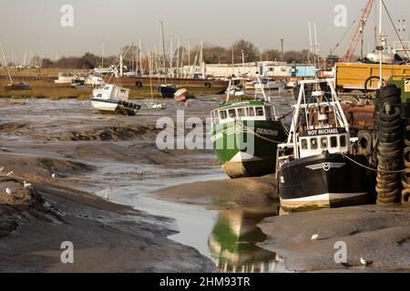 Leigh-on-Sea situé sur le côté nord de l'estuaire de la Tamise, Essex, Angleterre, Royaume-Uni Banque D'Images
