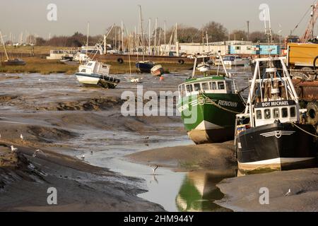 Leigh-on-Sea situé sur le côté nord de l'estuaire de la Tamise, Essex, Angleterre, Royaume-Uni Banque D'Images