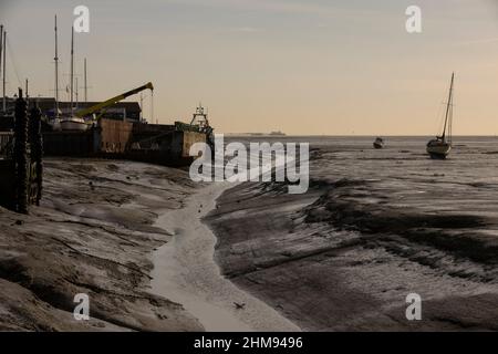 Leigh-on-Sea situé sur le côté nord de l'estuaire de la Tamise, Essex, Angleterre, Royaume-Uni Banque D'Images