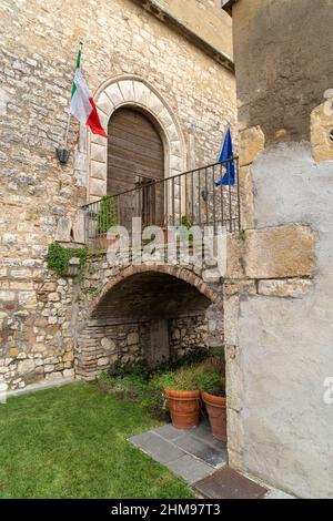 Château médiéval Doria Pamphili, 15th siècle, Alviano, Ombrie, Italie, Europe Banque D'Images