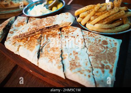 Portion de la nourriture de restaurant de l'Iran. Banque D'Images