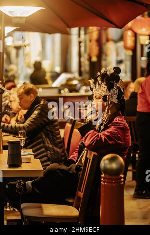 Londres autour de Chinatown Gerrard Street Banque D'Images