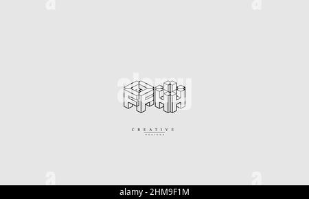 Lettres de l'alphabet initiales Monogram logo FH HF F H Illustration de Vecteur