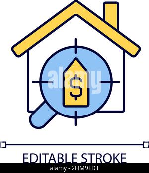 Icône de couleur RVB des services de recherche de maison Illustration de Vecteur