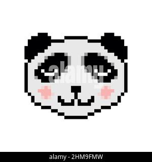Ours Panda dans le style pixel art Illustration de Vecteur