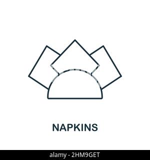 Icône serviettes. Elément de ligne de la collection du restaurant. Signe d'icône de serviettes linéaires pour le web design, infographies et plus encore. Illustration de Vecteur