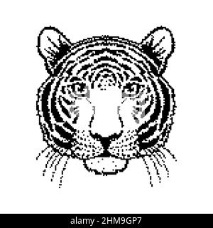 Tête Tiger avec effet bitmap Illustration de Vecteur