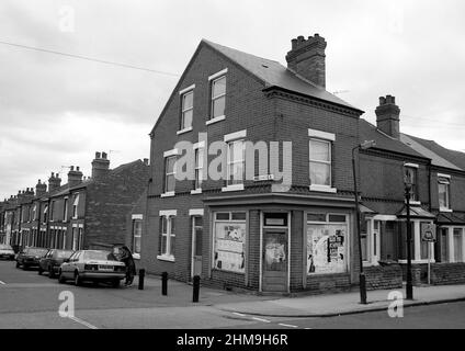 Boutique à bord, Forest Fields, Nottingham, Royaume-Uni 1992 Banque D'Images