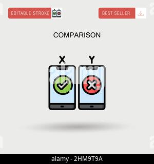 Icône de vecteur simple de comparaison. Illustration de Vecteur