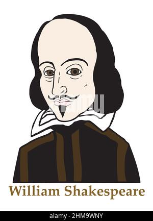 Une illustration de l'écrivain, poète et dramaturge élisabéthain William Shakespeare. Banque D'Images