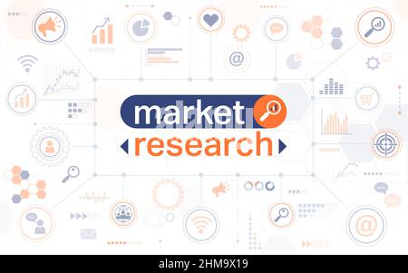 Bandeau horizontal d'études de marché Illustration de Vecteur