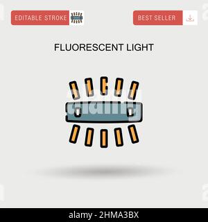 Icône de vecteur simple de lumière fluorescente. Illustration de Vecteur