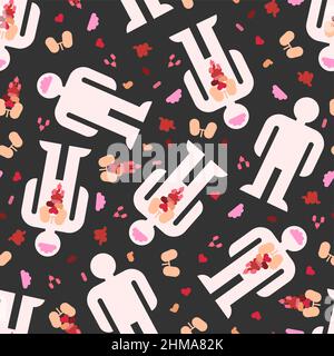 Organes internes structure simple sans couture. Arrière-plan médical anatomique Illustration de Vecteur