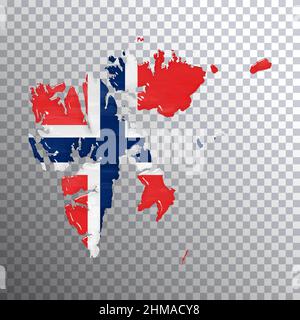 Drapeau et carte Svalbard et Jan Mayen, fond transparent, masque de découpe Banque D'Images