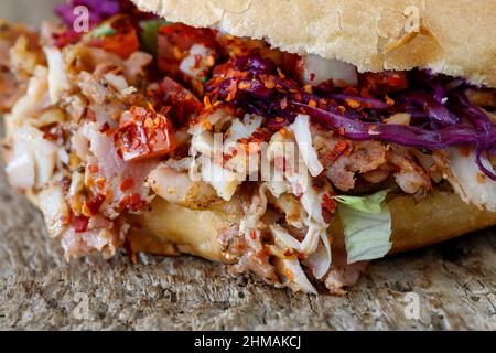 kebap allemand de doener sur bois Banque D'Images