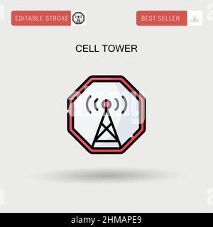 Icône de vecteur simple de la tour de cellules. Illustration de Vecteur