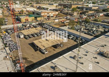 Bâtiment du siège de la police dans la zone nord d'Hermosillo, cour de patrouille et services publics municipaux, sécurité publique à Hermosillo, Mexique.(photo de Luis Gutierrez Norte photo) Edificio de la comandancia de la policia de Hermosillo zona norte, patio de patrullas y servicios publicos municipales, seguridad pudica de Hermosillo, Mexique.(photo par Luis Gutierrez Norte photo) Banque D'Images