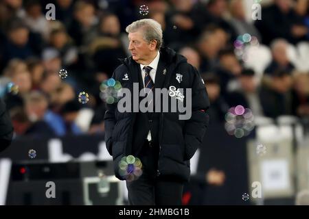 8th février 2022 ; London Stadium, Londres, Angleterre ; Premier League football West Ham versus Watford ; directeur de Watford Roy Hodgson Banque D'Images