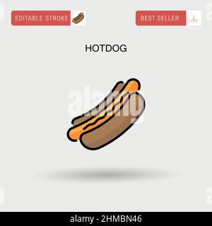 Icône de vecteur simple Hotdog. Illustration de Vecteur