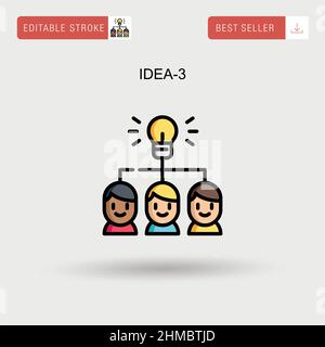 Icône de vecteur simple Idea-3. Illustration de Vecteur