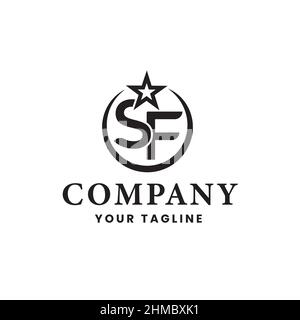 Logo symbole F S, modèle de cercle d'étoiles, symbole, icône Illustration de Vecteur