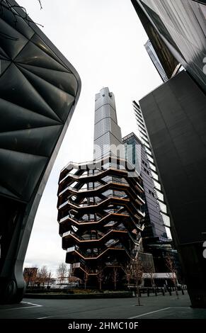 Escalier en colimaçon, ou navire, la pièce maîtresse des chantiers d'Hudson, conçu par Thomas Heatherwick. Banque D'Images