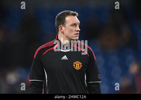 Phil Jones #4 de Manchester United pendant l'échauffement avant le match Banque D'Images