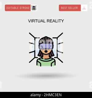 Icône de vecteur simple de réalité virtuelle. Illustration de Vecteur
