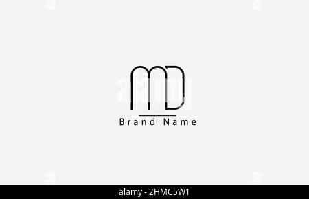 Modèle de monogramme de logo vectoriel abstrait MD DM M D. Illustration de Vecteur