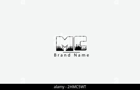 Modèle de monogramme MC cm M C abstrait Vector logo Illustration de Vecteur