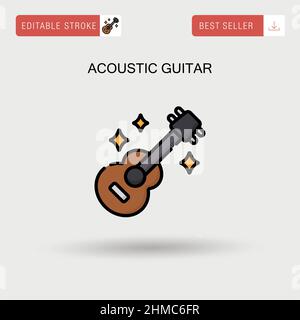 Guitare acoustique simple vecteur icône. Illustration de Vecteur