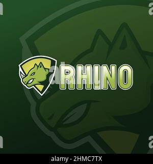 logo rhino mascot esport gaming Illustration de Vecteur