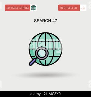 Search-47 icône de vecteur simple. Illustration de Vecteur