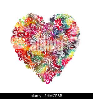 Coeur multicolore fait de fleurs.Saint Valentin.Illustration vectorielle Illustration de Vecteur
