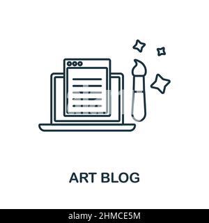 Icône Blog artistique. Élément de la collection marketing des médias sociaux. Linear Art Blog Icon signe pour la conception de Web, infographiques et plus encore. Illustration de Vecteur