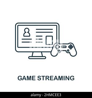Icône de streaming de jeu. Élément de la collection marketing des médias sociaux. Linear Game Streaming Icon signe pour la conception Web, infographiques et plus encore. Illustration de Vecteur