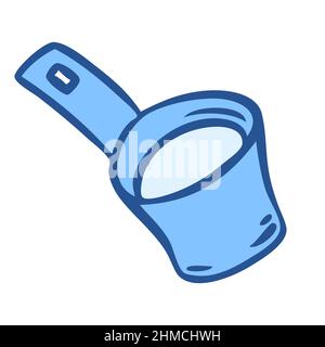 Cuillère en plastique médical. Style Doodle. Illustration vectorielle dessinée à la main. Illustration de Vecteur