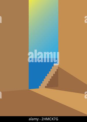 mur avec soleil raye la lumière et ombre l'arrière-plan de papier peint Illustration de Vecteur