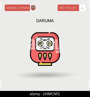 Icône de vecteur simple Daruma. Illustration de Vecteur