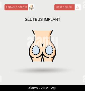 Icône de vecteur simple d'implant gluteus. Illustration de Vecteur