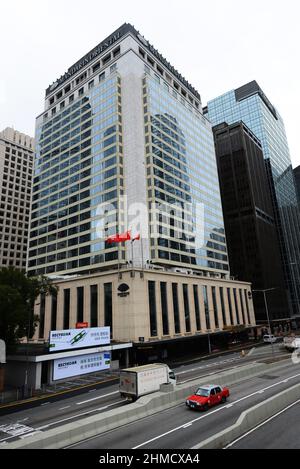 L'hôtel Mandarin Oriental, « Central », Hong Kong. Banque D'Images