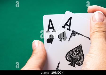 Cartes à jouer avec des as Banque D'Images