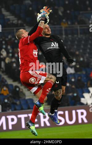 PSG - Brest Mauro Icardi pendant le match entre PSG et Stade Brestois 29 au Parc des Princes le 15 janvier 2022. Banque D'Images