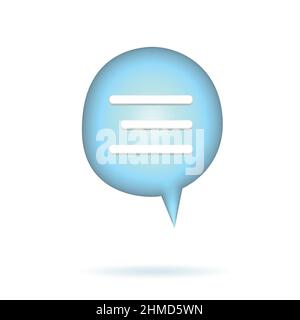 Chat Speech 3D Bubble pour le concept de communication et l'interface utilisateur Web Illustration de Vecteur
