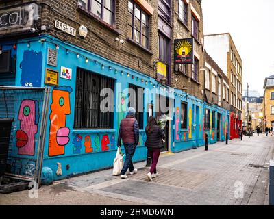 Rivington Street, Shoreditch, Londres. Banque D'Images